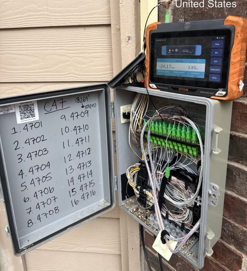 VeEX OTDR connected at NDP