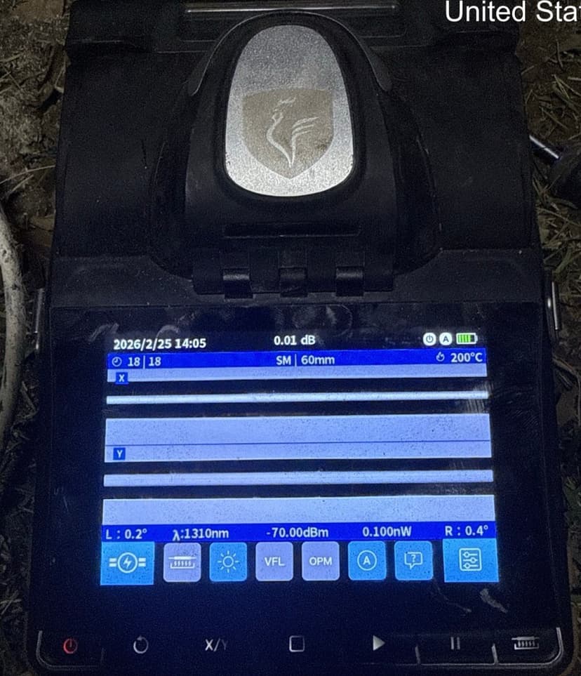 Splicer screen — 0.01 dB