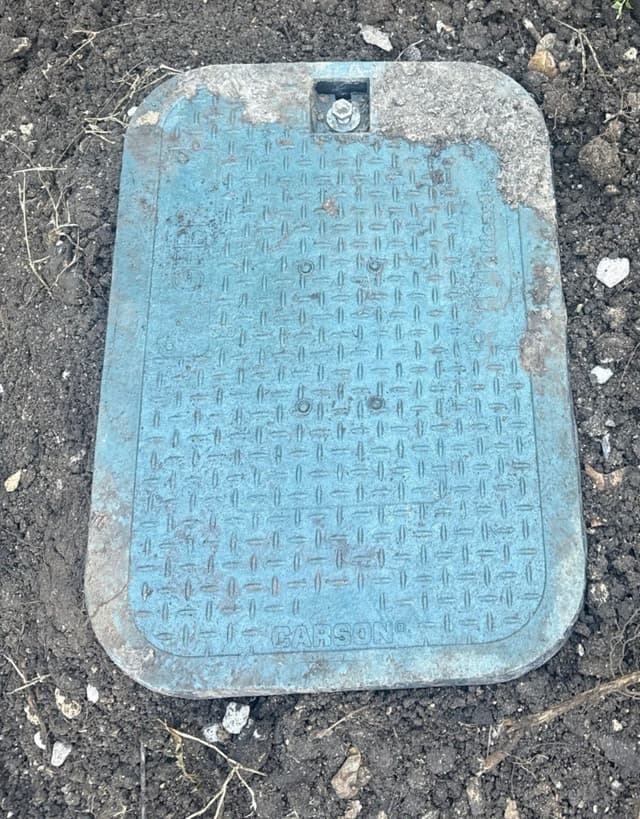 Vault lid closed and bolted